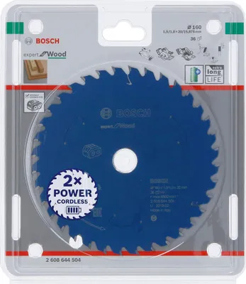 Image de Lame de scie circulaire pour scies sans fil Expert for Wood, 160 x 1,5/1 x 20, 36 dents