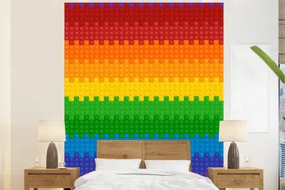 Obrázek produktu pro MuchoWow® Fototapety do obývacího pokoje nebo ložnice tapety vinylové motivy tapety Lego - Patoon - Rainbow 180x220cm