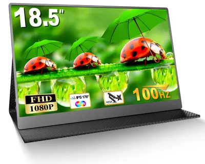 Produktbild von Přenosný monitor 18,5 palců – 100 Hz přenosný herní monitor, IPS 1080P HDR VESA mobilní obrazovka s Mini HDMI USB typu C, pro laptop, mobilní telefon