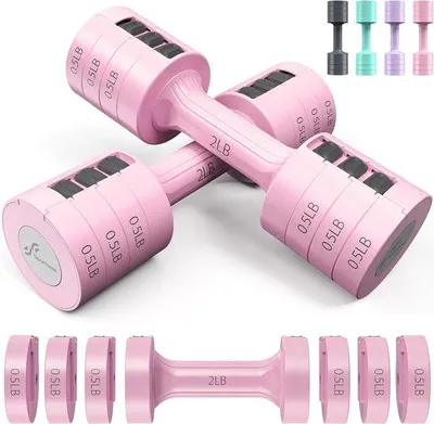 Produktbild von Famanu Handgewicht-Set 0,9-4,5 kg - Schnell verstellbar, 6 in 1 für Krafttraining