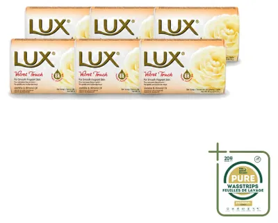Produktbild von 6 x Lux Velvet Touch Seife - Hydratisierend - 80 g - Vorratspackung - 6 Stücke