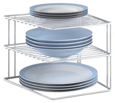 Immagine prodotto di Mensola angolare cucina - 2 livelli - 25 x 25 x 19 cm - Bianco