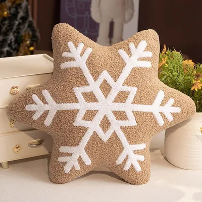 Image de Elzusha - Coussins de Noël décoratifs avec motif de flocons de neige