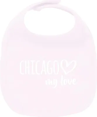 Produktbild von Huuraa Unisex Babylatz Chicago my love Geschenk Babypink  Baumwolle Chicago Mitbringsel