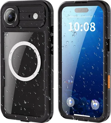 Obrázek produktu pro Vodotěsné ochranné pouzdro pro iPhone Air, ochrana displeje, kompatibilní s MagSafe, celotělové podvodní pouzdro na telefon Černý