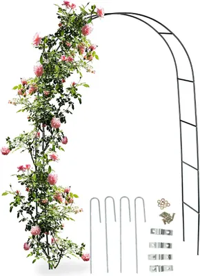 Produktbild von Gartenpergola Torbogen, Rankhilfe Kletterpflanzen Rosen, Rosenbogen Metall, Witterungsbeständig