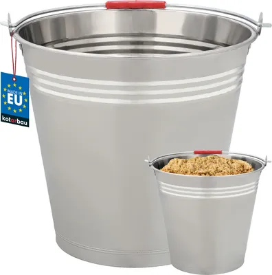 Produktbild von KOTARBAU® Metalleimer 16 L Lebensmittelecht Blecheimer Edelstahl Eimer Putzeimer Rostbeständig Ascheeimer Eimer aus Stahl