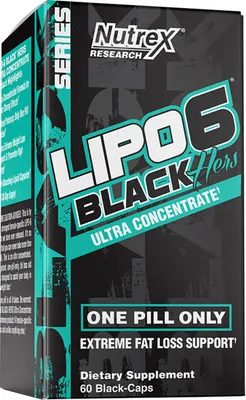 Produktbild von Nutrex Research Lipo 6 Black Hers (60 Caps) Unflavored - Diät & Gewichtsmanagement - Fatburner