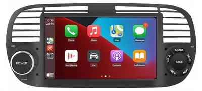 Zdjęcie produktu dla Radio Android do Fiat 500 Carplay Android Auto czarne 4+64GB
