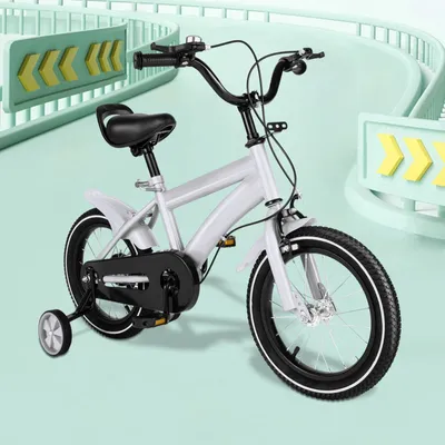 Image de Vélo pour enfants - Vélo pour enfants avec stabilisateurs - 14 pouces - Vélo robuste pour les enfants de 2 à 4 ans