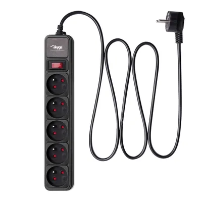 Obrázok produktu pre Akyga AK-SP-05B, 150 J, 5 AC zásuvky/AC zásuviek, 250 V, 10 A, 2500 W, 4500 A