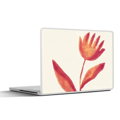 Produktbild von MuchoWow® Laptop Aufkleber Sticker Cover Blumen - Pflanze - Rot - Pastell 25x18 cm - Laptop-Deko