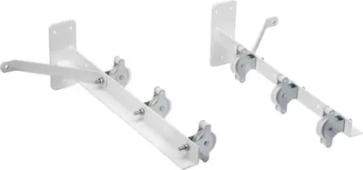 Image de Sauvic Corde à linge murale avec 6 rouleaux plastifiés Argent Argent One Size
