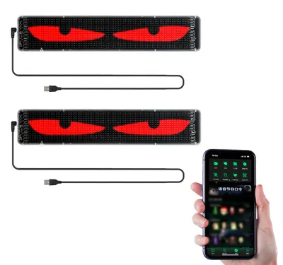 Produktbild von Programmierbare LED-Anzeigen für Autos – flexibles Display für LKW-Windschutzscheiben mit Fernbedienung/App-Steuerung – 2er-Pack