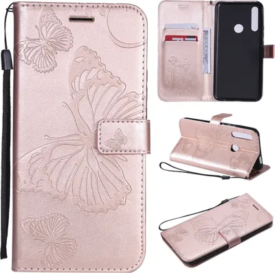 Produktbild von Mobigear Butterfly Huawei P Smart Z Hülle Klapphülle Geldbörse - Roségold