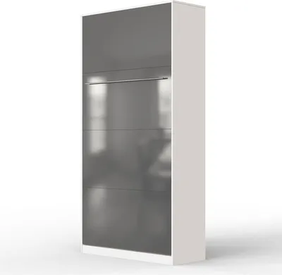 Produktbild von SMARTBett Schrankbett Standard  Weiss/Anthrazit Hochglanzfront 90 Vertikal
