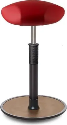 Produktbild von Sitz- Stehhocker Free Tall Triangel skai Kunstleder Rot schwarz /Natur.