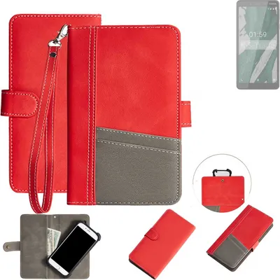 Produktbild von K-S-Trade Handy Schutzhülle für Nokia 1 Plus Hülle Portemonnee Brieftasche Klapphülle Kartenfächer Flip Wallet Case Etui