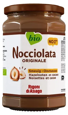 Zdjęcie produktu dla Nocciolata organiczny makaron z orzechów laskowych bez oleju palmowego, 650 g - kremowy organiczny krem z orzechów laskowych