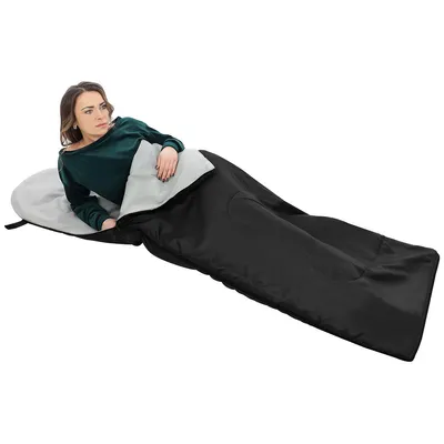 Image de Sac de couchage touriste QUEST avec compression 210x70CM Noir ENERO CAMP