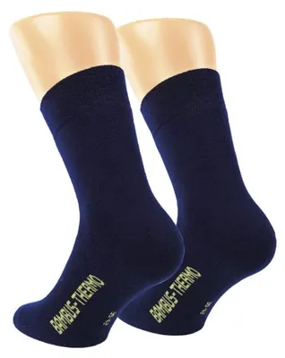 Produktbild von 2 Paar warme Winter THERMO Bambus Viskose Socken Uni marine 35/38