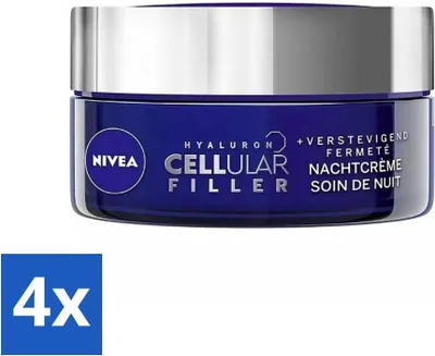 Produktbild von NIVEA – Nachtcreme – Cellular Expert Filler Anti-Aging – Für jeden Hauttyp – Mit Hyaluronsäure & Folsäure – Anti-Falten & Feuchtigkeitsspendend – 50 ml - Vorteilspack - 4 Stücke