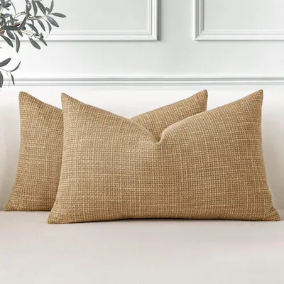 Immagine prodotto di Set di 2 federe in lino, 30x50 cm, color beige chiaro