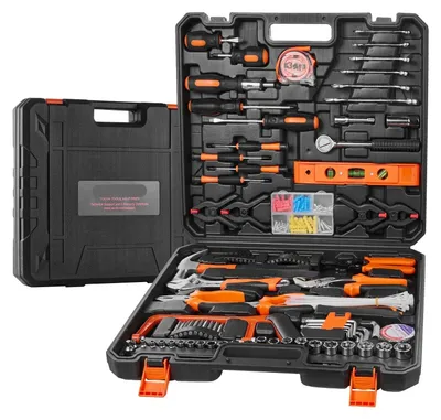 Immagine prodotto di Kit di utensili - Set di 216 pezzi di utensili manuali - Include cacciaviti, chiavi, martello e pinze