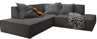 Produktbild von KAWOLA Sofa SAMU Ecksofa Stoff anthrazit Recamiere links
