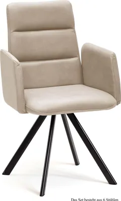 Produktbild von Armlehnstuhl (6er-Set) Deane 52x92x60 Schwarz/Natur