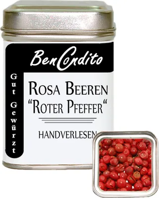 Produktbild von Rosa Beeren "roter Pfeffer" handverlesen 40 Gr. Dose