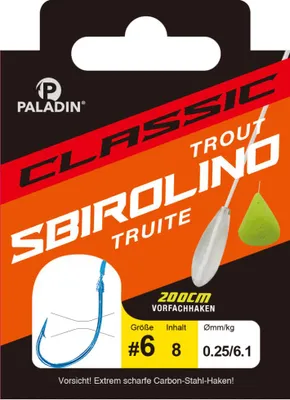Produktbild von Paladin Sbirolino Vorfachhaken Größe 10 - 200 cm 8 Stück rot