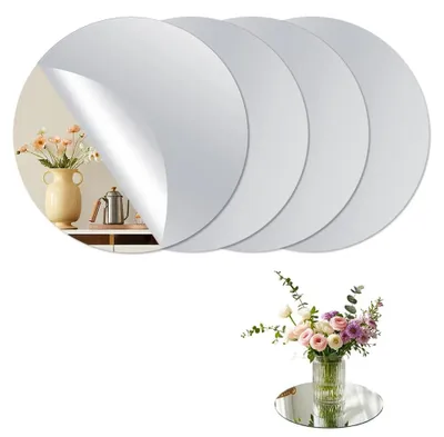 Productafbeelding van Set van 4 Ronde Acrylspiegelplaten voor Tafeldecoratie