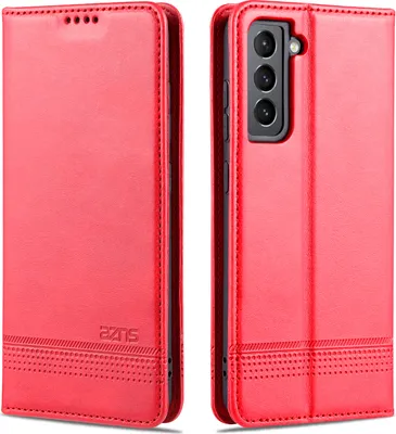 Produktbild von LaimTop LederHülle für Samsung S21 FE 5G, Klapphüllen Brieftasche Magnetverschluss Ständer Schutzhülle für Samsung Galaxy S21 FE 5G Rosa