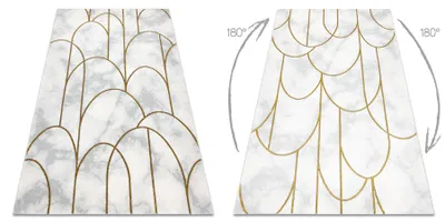 Produktbild von Exklusiv EMERALD Teppich 1016 glamour, stilvoll art deco Marmor creme / gold beige 80x150 cm