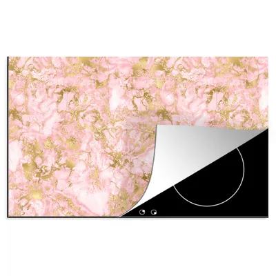 Obrázok produktu pre MuchoWow® Krycia doska sporáka - Indukčná ochrana - 91x52cm Zlato - mramor - dizajn - Kryt na sporák z vinylu - Zväčšuje pracovnú plochu - Keramický