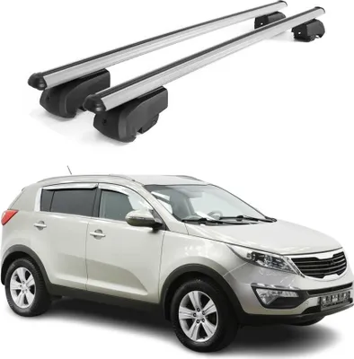 Obrázek produktu pro Příčné střešní nosiče pro Kia Sportage 2010–2015, hliník, šedé, s certifikátem ABE