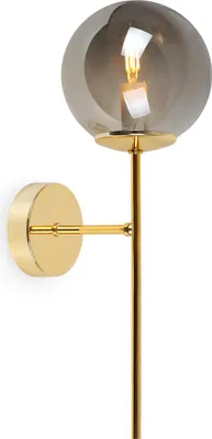 Immagine prodotto di Applique Siena Gold 1 luce vetro grigio fumo E14