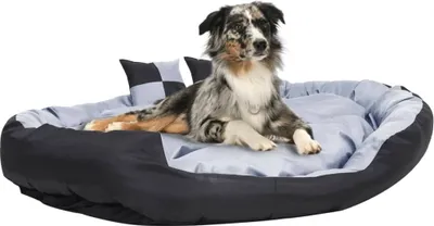 Produktbild von The Living Store Hundekissen Wendbar und Waschbar Grau und Schwarz 150x120x25 cm
