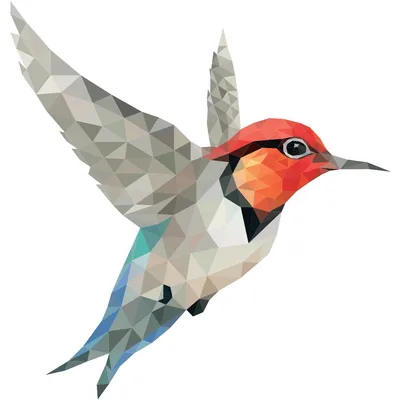 Produktbild von Kolibri-Origami-Aufkleber 80 x 75 cm