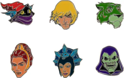 Produktbild von Masters of the Universe Ansteck-Buttons 6er-Pack Figuren