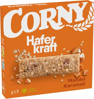 Produktbild von Corny HAFERKRAFT Mandel-Karamell Müsliriegel, 4x35g
