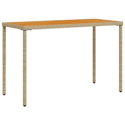 Produktbild von Gartentisch mit Akazienholz-Platte 115x54x74 cm Poly Rattan