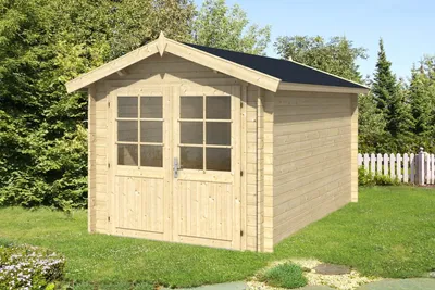 Produktbild von Alpholz Gartenhaus Bremen-28 C aus Massiv-holz, Gerätehaus mit 28 mm Wandstärke, Garten Holzhaus inklusive Montagematerial, Geräteschuppen Größe: 250 x 400 cm, Satteldach