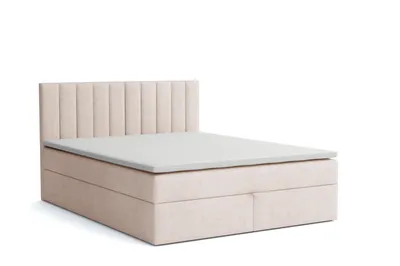 Produktbild von MR GROUP Boxspringbett mit Bettkasten ZADAR, 120x200 beige, H3, geflechtes Stoff, Polsterbett mit Matratze und Topper Doppelbett Bett für Schlafzimmer