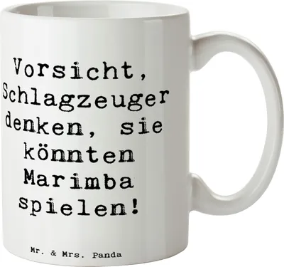 Produktbild von Mr. & Mrs. Panda Kaffeetasse Spruch Marimba Humor - Weiß - Geschenk, Pott, Musiker, Becher, Trinkbecher, Musikerwitz, Tasse, Schlaginstrument, Kaffeebecher, Instrument