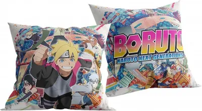 Image de Boruto | Next Generation | Coussin décoratif pour enfants 40 x 40 cm | Motif réversible