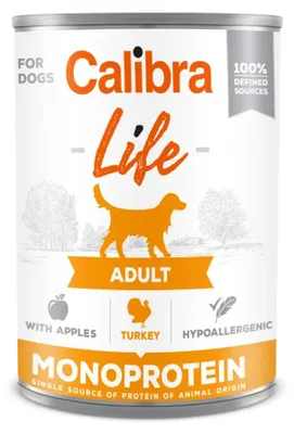 Obrázek produktu pro CALIBRA Dog Life Adult s krůtím masem a jablky - vlhké krmivo pro psy - 400 g