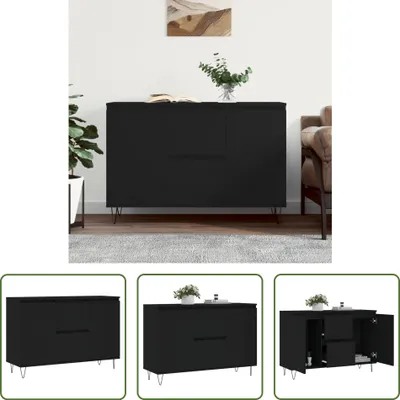 Produktbild von The Living Store Sideboard Schwarz 104x35x70 cm Holzwerkstoff