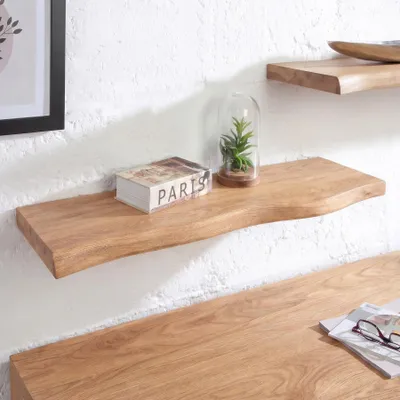 Produktbild von riess-ambiente Wandregal GRAND OAK 80cm natur geöltes Eichenholz Baumkante massiv